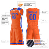 Custom Orange Basketball Uniform Personailzed Printed Athletic Mesh Jersey